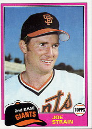 1981 Topps Baseball Cards      361     Joe Strain